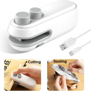 Mini Heat Bag Sealing Machine Multifunctional Bag Clip Sealer Rechargeable Plastic Bag Sealer 2 in 1 Food Bag Hot Sealing Machine