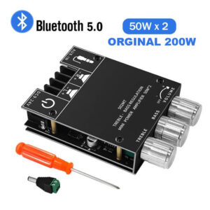 ZK-502MT Bluetooth 5.0 2X50W Bass AMP Subwoofer Amplifier Board 2.0 Channel High Power Audio Stereo Amplifier Board